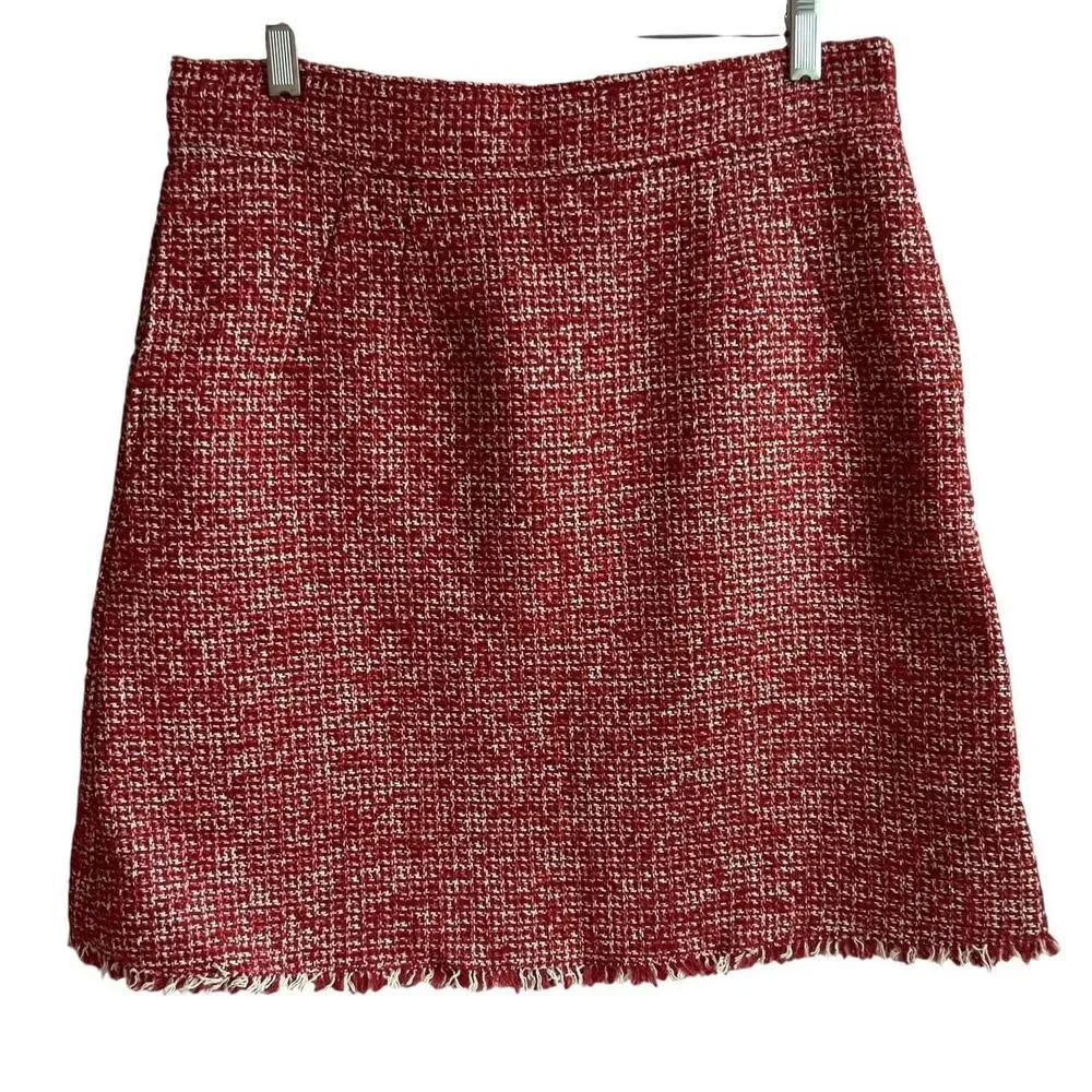 Philosophy di Lorenzo Serafini red and white tweed skirt